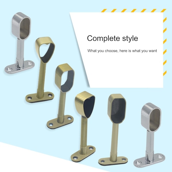 2 stk. Legering Garderobestang Takmontert Brakett Klesstativ Holder Spak Flens Jikaix[C]