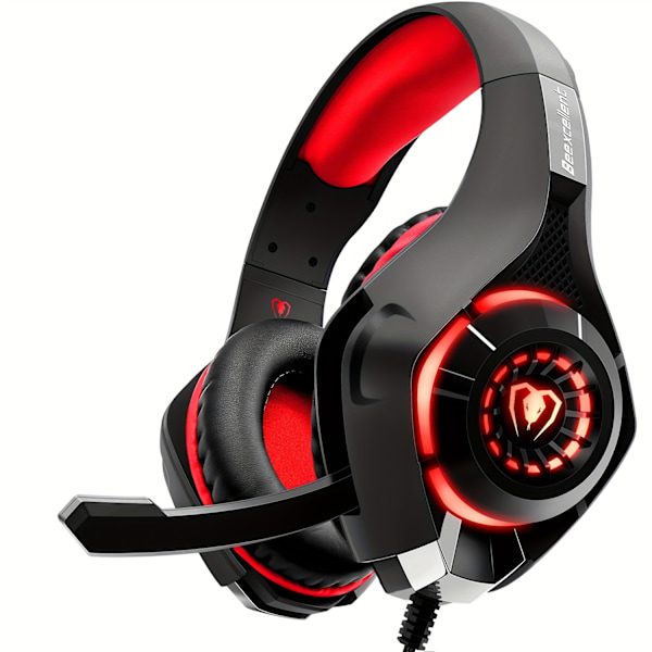 QuantumX Spelheadset - Kristallklart Brusreducerande Mikrofon, Upplevelserik Djup Bas Stereo Ljud - Perfekt för PS4, PS5, Xbox One, Switch, PC