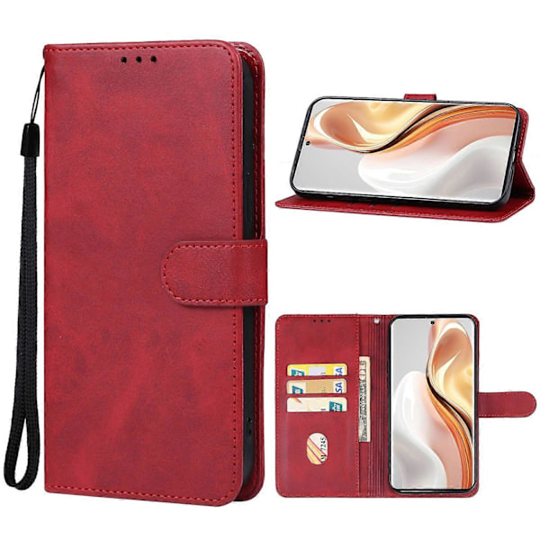 Lærtelefonveske for Ulefone Note 17 Pro Red