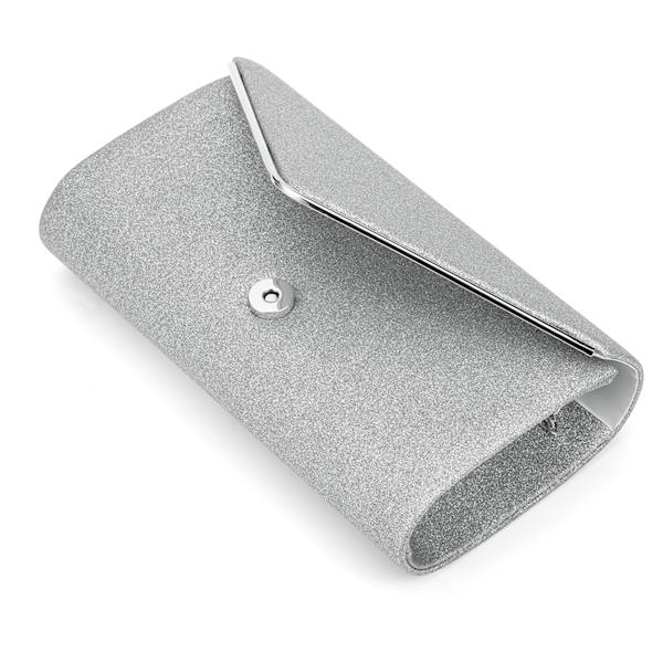 Kvinnors Aftonväska Snygg Elegant Glittrande Fest Bröllop Handväska med Kedja för Bröllop Fest Formell Silver Medelstorlek[C]
