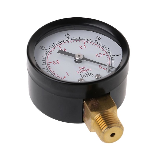 Hållbart Vakuumtrycksmätare 52mm -1/0 Bar -30\" Hg Bottenanslutning Övervakning