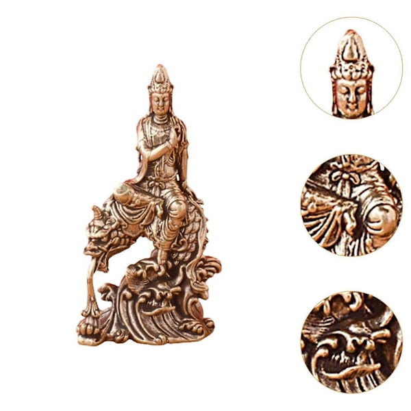 Liten Guan Yin Statue Kreativ Feng Shui Dekor for Bokylle Studierom Skrivebord (C)