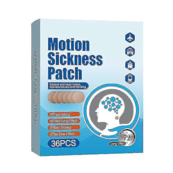 36 st Motion Sickness Patches för Bil, Båt, Kryssning, Flygplan - Kod12516