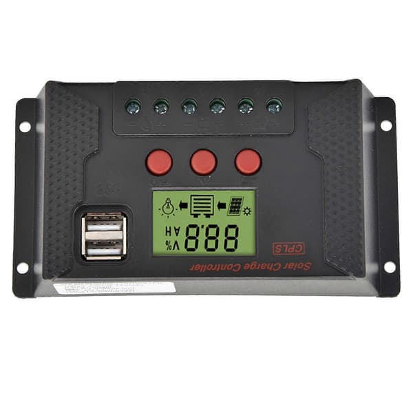 Solcelleopladningsregulator 20A PWM 12V/24V Automatisk Solpanelregulator