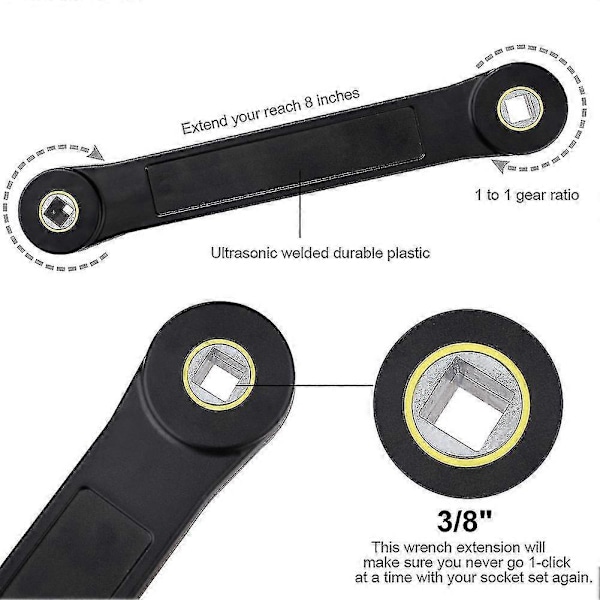 10% Rabatt - 6 st 3/8\" Universal Förlängningsnyckel Bil DIY Verktyg Nyckel Spärrnyckel Adapter Snabb (C)
