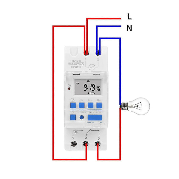 Sinotimer Tm919a-2 Programmerbar Digital Tidströmbrytare Relä Timerkontroll Ac 220v 16a Din-Skena Montering
