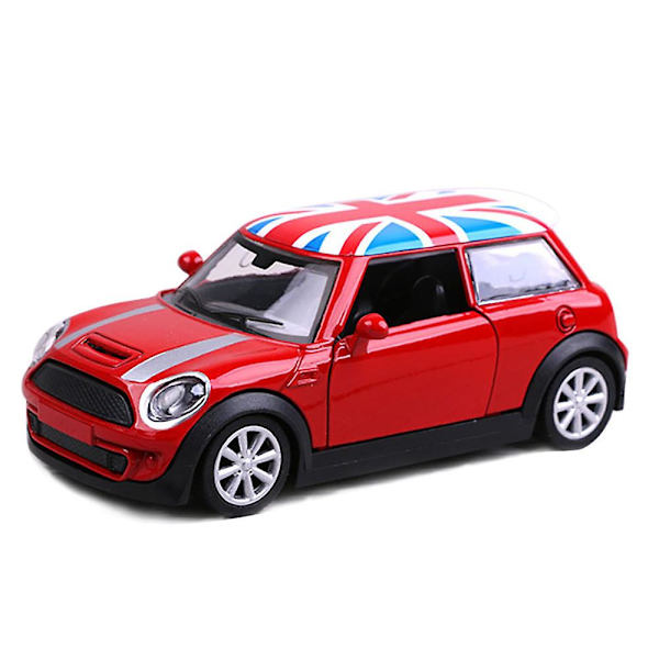 1:32 Legering Mini Cooper UK-flagga Bilmodell Dekoration Prydnad Diecast Samlarbil Leksak Fordon Prydnad Souvenir Present