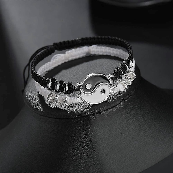 Bästa Vän Armband För 2 Matchande Yin Yang Justerbart Snöre Armband (C)