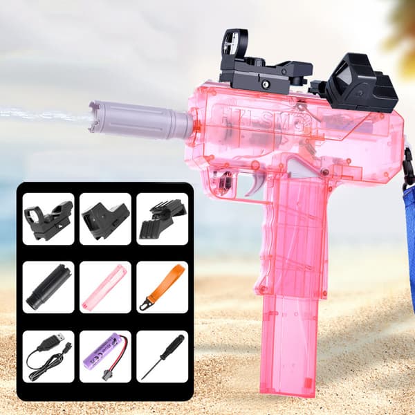 Vattenpistol för barn Sommarleksak Stor kapacitet Spray Vit[C] pink
