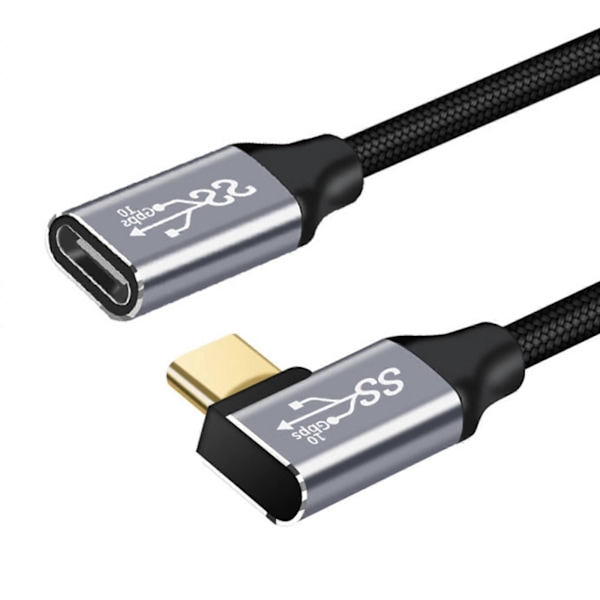 100W USB-C 3.1 Hann til Hunn Videokabel, Type-C Forlenger Datakabel 2m