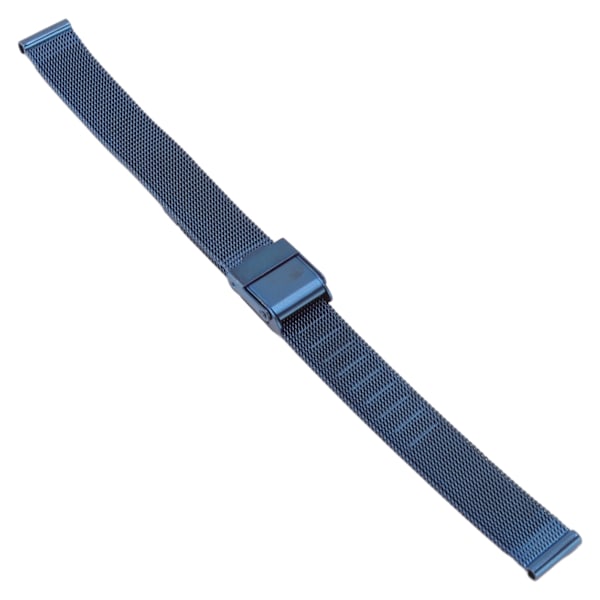 Flettet rustfritt stål armbånd i mesh, fleksibelt erstatningsarmbånd for klokke, tilbehør for menn og kvinner, blå, 0,79 tommer [C]