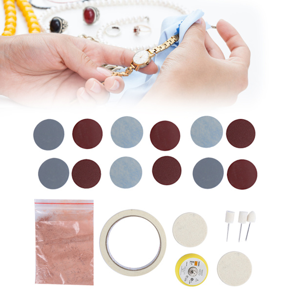 20 stk / sæt Urglas Polerings Pude Filt Polering Buffing Hjul Ur Polering Kit[C]