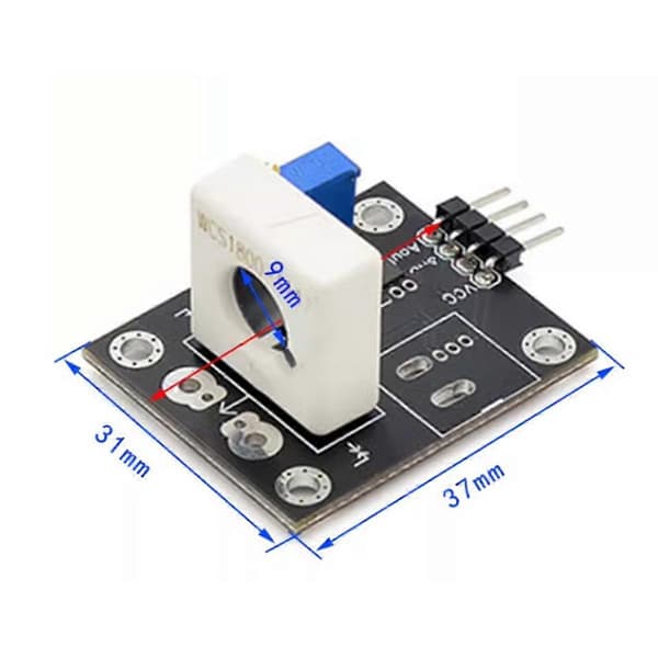 Justerbar DC Strömsensor WCS1800 3-5V 100A/70A/35A Överströmsskydd