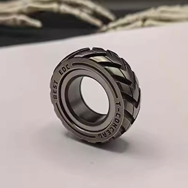 Dobbeltfunktionel Motorcykel Dæk Fidget Ring i Rustfrit Stål - Stressaflastende Legetøj - SDR