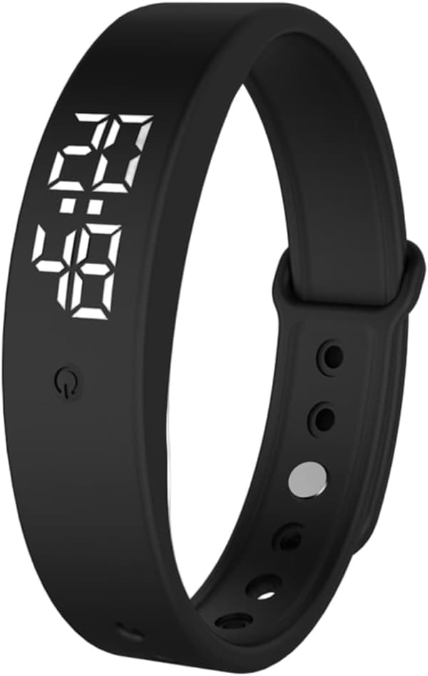Vibrerende silikone armbånd med stille vibration til dyb søvn, studerende og børn, unisex design - Sort[C]