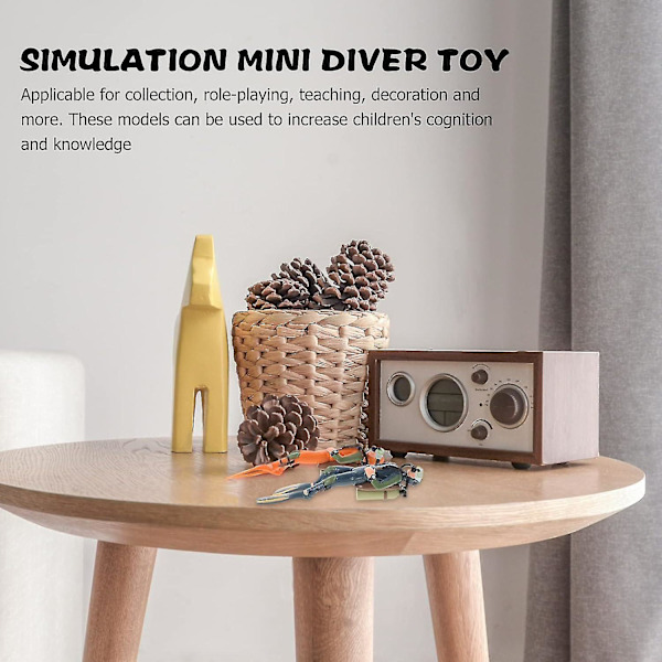 2 st Mini Dykfiguriner Djuphavsdykare Miniubåtfigurer Akvarium Realistiska Dykarefigurer Dykare Med Slang Scuba Steve Leksak Dockhus