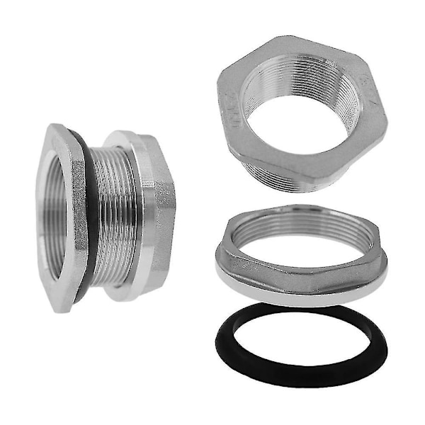 3/4 tommer Vandtankforbindelse Sus304 Rustfrit Stål Gennem-bulkfitting, Vandrørsforbindelse, til Regn