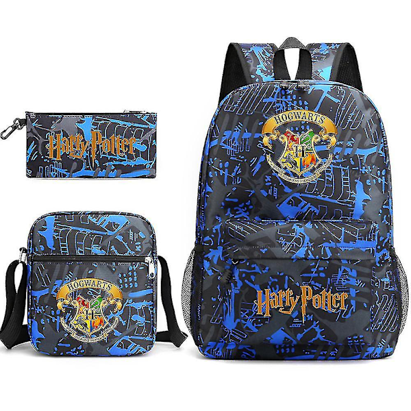 Children's Harry Potter Three-piece School Bag Printed Large Capacity Outdoor Backpack