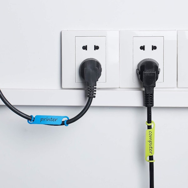 100 stk Kabelmerker Kabeladministrasjonsmerker Flerfargede Kabelmerker Kordidentifikasjonsmerker for USB Datamaskin Telefonlader, Tilfeldig Farge