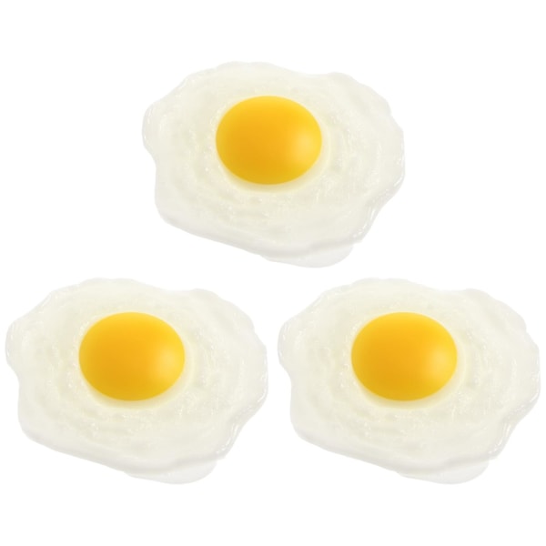 3 stk Strekkbare Posjerte Egg Klem Fritert Egg Simulering Mat Leke Trykkavlastning Leketøy Festgaver