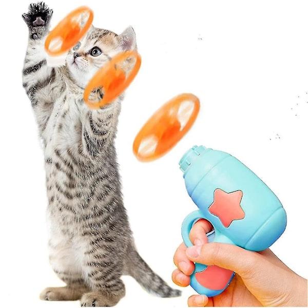 Katt Hämta Leksaker Färgglada Flygande Propellrar Katt Jaga Flygande Propeller Katt Leksak Med 1 Sändare 10 Skivor HQJ