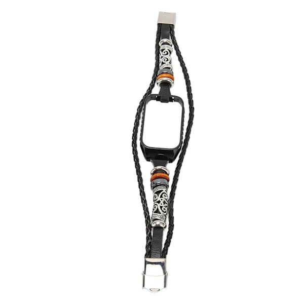 Smartwatch Armband Armband Hudvänlig Justerbar Bekväm Hållbar PU-Läder Armband för Redmi Band 2 Svart[C]
