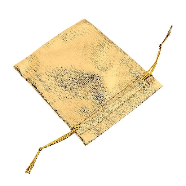 50 Stk. Organza Poser Bryllupsgave Snøre Smykketaske Gavepose Guld (C)