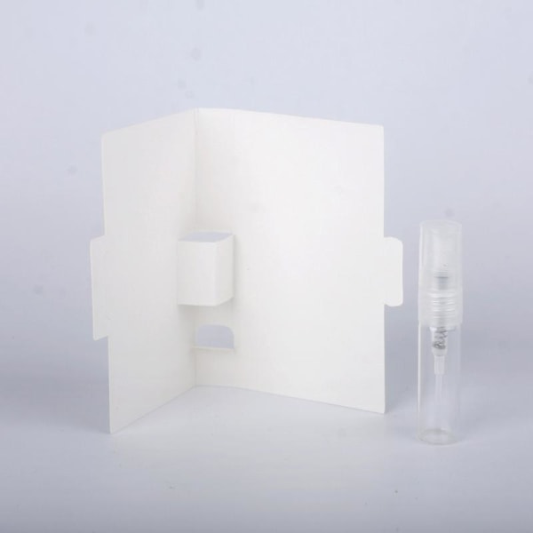 100 st/lot 1 ml 2 ml 3 ml sprayflaska påfyllningsbar parfymflaska med papperskort för presentprov parfymflaska paket White paper card 3ml Transparent