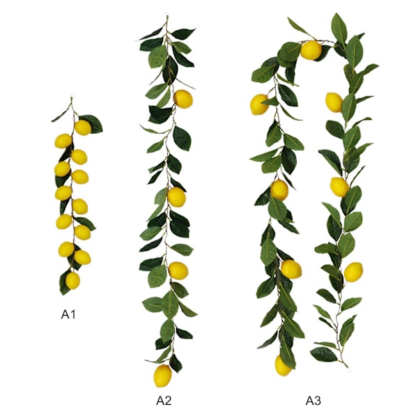 Kunstig Citronkrans Til Hjemmedekor - Realistisk Frugtmodel Rattan Vine[C] Yellow A1