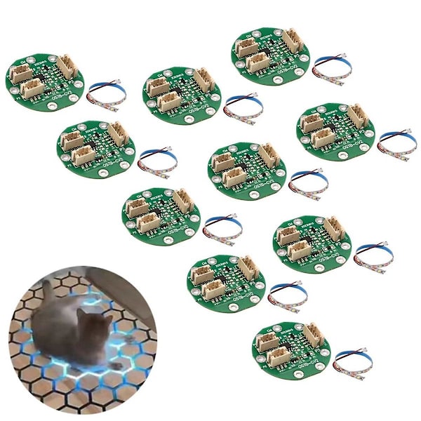 Touch Sensor Modul Kretskort DIY PCB Sensing Kretschip med LED-remsa och Kablar 10 st (Vit