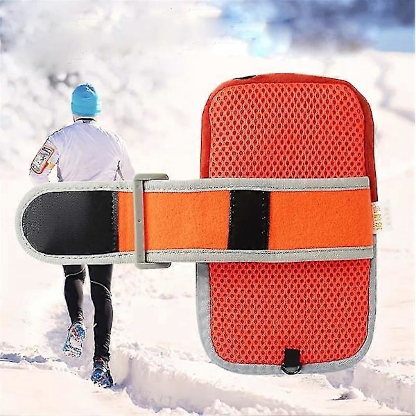 Elektrisk Uppvärmd Telefonväska Vintervärmare Multifunktionell Frostskyddande Fodral Med Rep Mobil Armficka För Utomhus Sport 4-7 tum Black