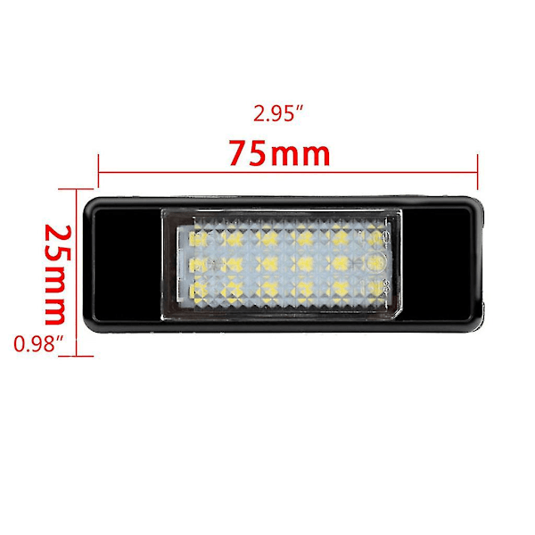 2 stk LED Nummerplate Lys Lampe for Citroen C2 C3 C4 C5 C6 DS3