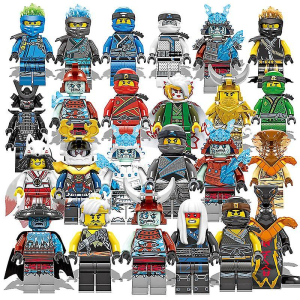 24 st Ninjago Minifigurer Byggklossar Leksaker Set h3105 DG1002