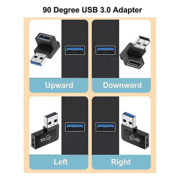 USB 3.0-adapter med justerbara vinklar, 4-pack