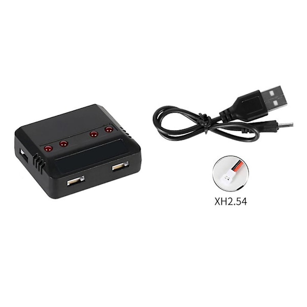 3.7v 500mah Lipo-batteri og 4-i-1 USB-lader for Wltoys Wl Tech V911s RC-helikopter Reservedeler Tilbehør