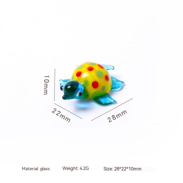 Mini Havskilpadder Håndblåste Kunstglassfigurer, Sett med 4