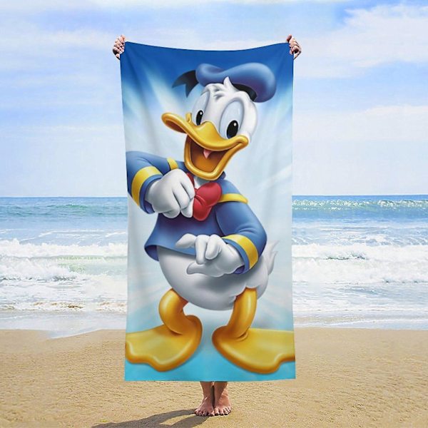 i22 Donald Duck Överstor Handduk i Dubbelsidig Fleece, Stor Poolhandduk, Sandsäker, Snabbtorkande, Kompakt, Mjuk, Absorberande cvv22