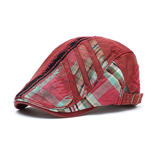 Herr Flat Cap Ivy Tweed Flat Cap Vintage Stil Justerbar Newsboy Hatt Oregelbunden Färg Körkepsar för Män (C)