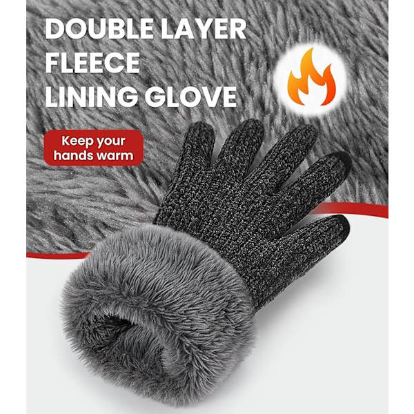 Termohandskar för män med grepp och fleecefoder för vinterbruk utomhus, storlek XL, 1-pack[C]