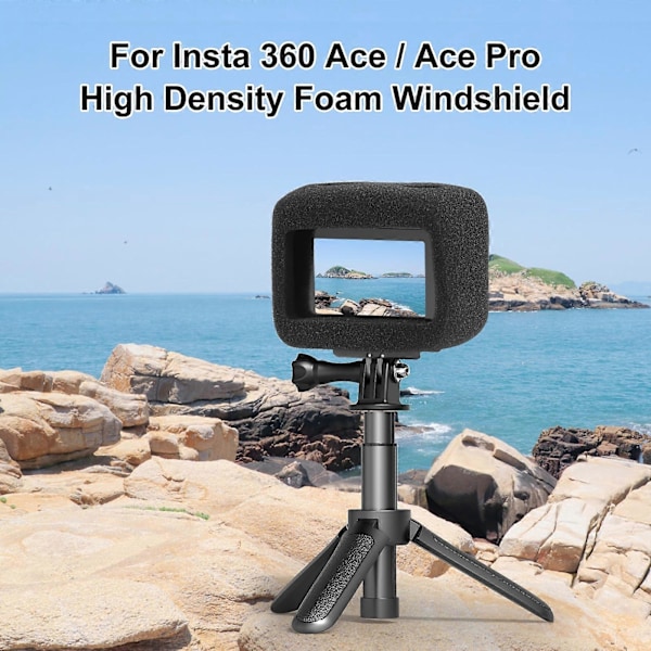Insta360 Ace Pro / Ace PULUZ Tiheä Vaahtomuovituulisuoja (Musta) I6(FCC)