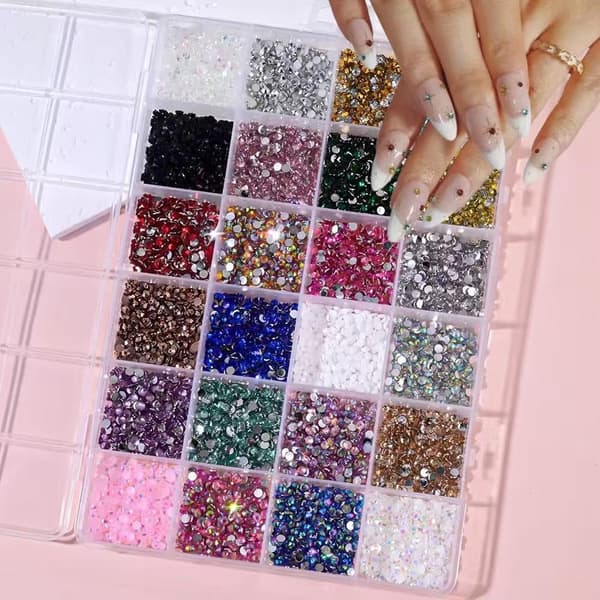 Gelé Strass Sten 3mm Blandede Farver Bulk Bedazzler Sæt til Håndværk