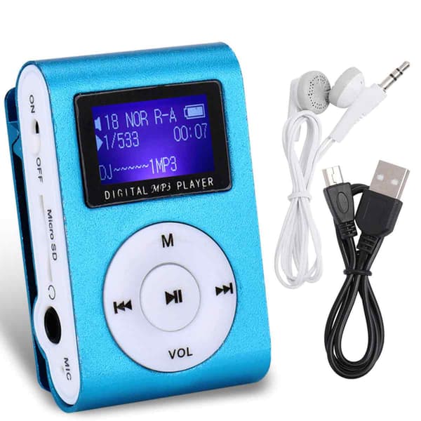 Kompakt MP3-spelare i metall med LCD-skärm, stöder TF-kort, lång batteritid[C]