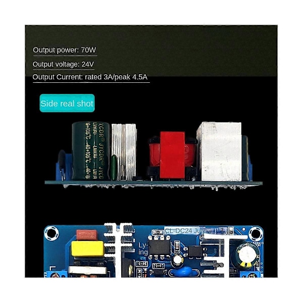 24V 3A Strømforsyningskort med bryter 70W Isolerende strømmodul AC-DC Innebygd modul 110V/220V til 24V