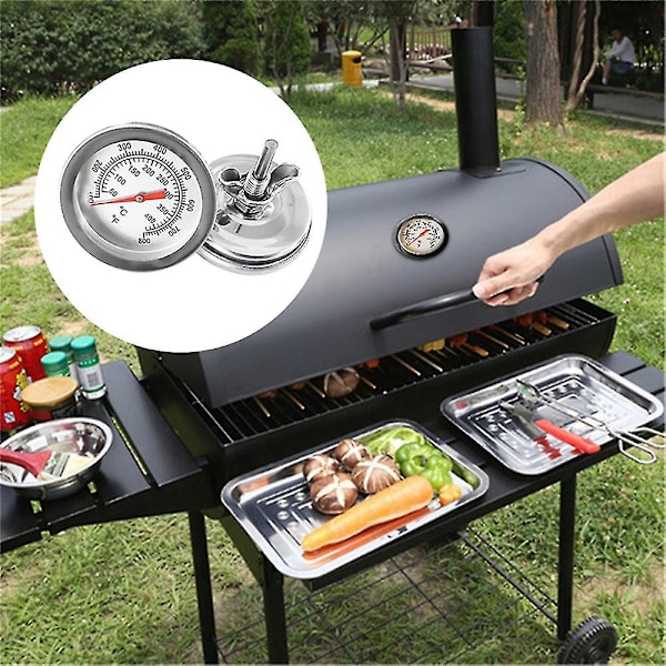 2 st Grilltermometer för Kolgrill, Trä-Rökare, Termometer för Grill, Temperaturmätare, Fahrenheit/ 50~400