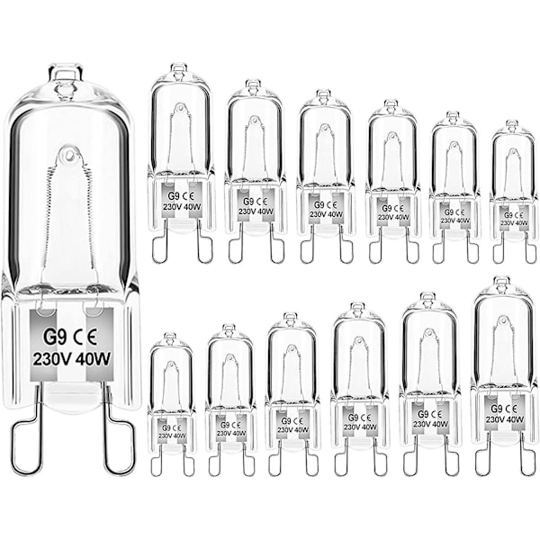 Dimmable G9 Halogen Light Bulbs 40w 230v Warm White For Microwave Oven Cooker Ceiling Lights Pack Of 12 [energy Class G]