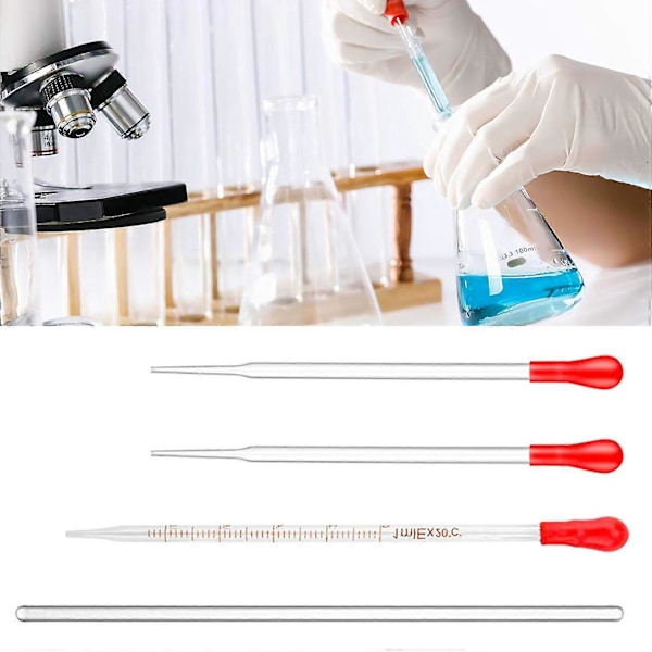 Glasmätsylindrar Set, Premium Borosilikatcylindrar Kit Med 3 Pipetter + 2 Borstar