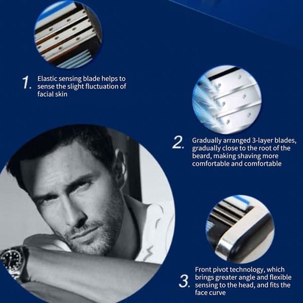 Rakblad för män, påfyllningsrakblad för Gillette, 8 stycken [YJD]