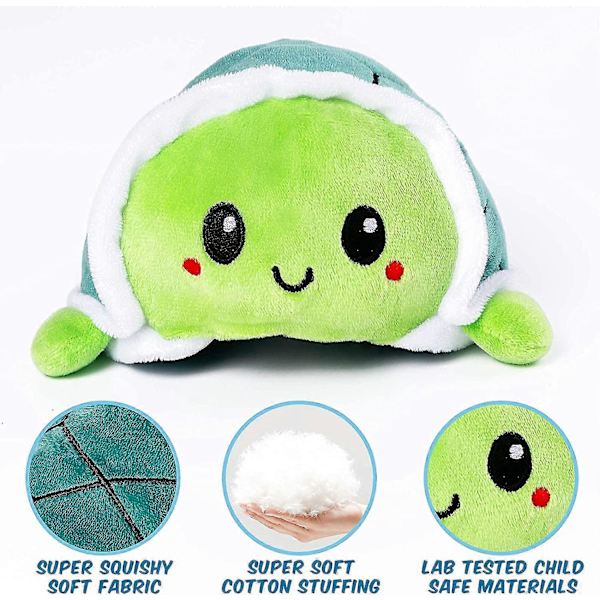 Vändbar Sköldpadds-Plushie Visa Ditt Humör Utan Att Säga Ett Ord