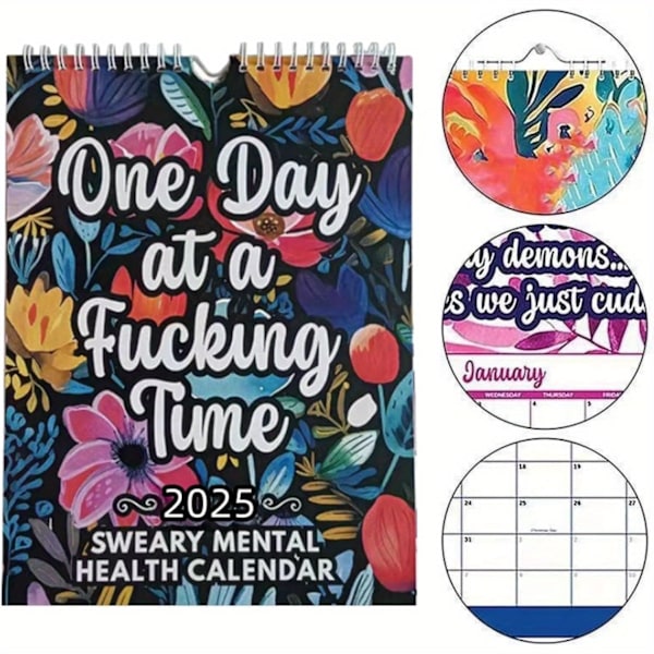 2025 Humoristisk Obscenitet Bekräftelse Väggkalender - Inspirerande Månadsplanerare med Mental Hälsa Stöd, Hem och Kontorsorganisation, Paper Mate