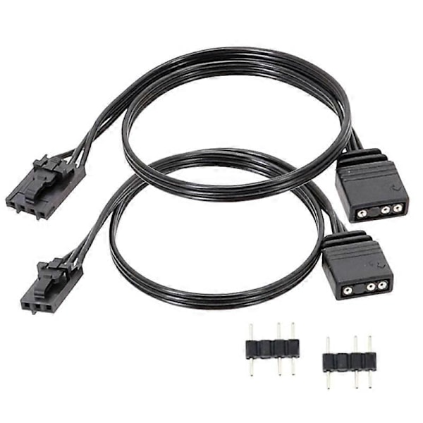 Svart kabeladapter for Corsairs QL LL120 ICUE RGB til ARGB sømløs tilkobling